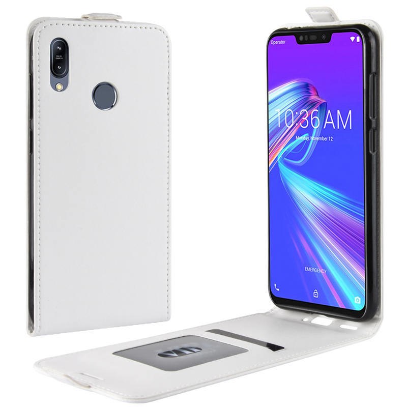 Case Asus Zenfone Max (M2) ZB633KL #เคสฝาพับแนวตั้งหนัง PU ผิวหนังม้า Crazy Horse Skin Leather