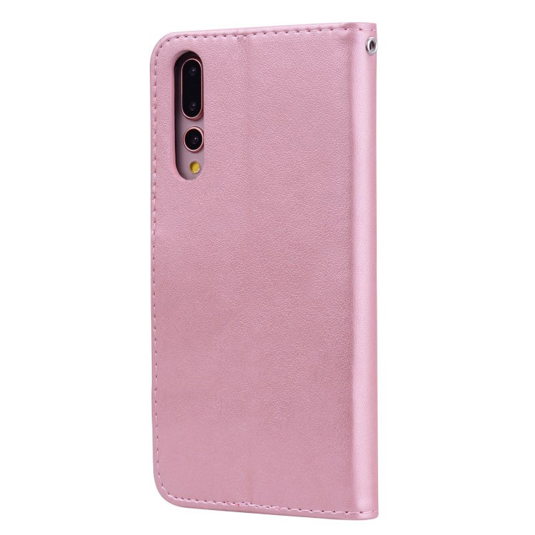 Case Huawei P20 Pro #เคสฝาพับหนัง PU ลายดอกกุหลาบแบบกระเป๋าสตางค์ HAT PRINCE Imprinted Rose Leather