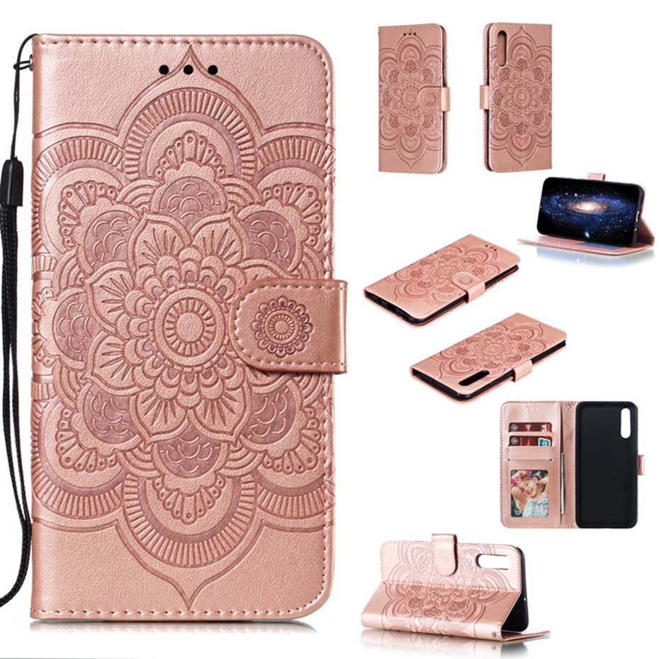 Case Xiaomi Mi 9 SE #เคสฝาพับหนัง PU ปั้มลาย Imprint Mandala Flower