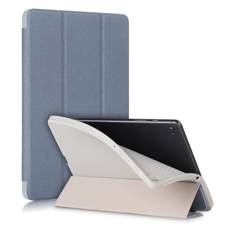 Case Samsung Galaxy Tab S6 Lite 10.4 SM-P610 P615 P617 #เคสฝาพับหนัง PU แบบ 3 พับมีช่องเก็บปากกา Soft TPU Tri-fold Stand Leather Smart Tablet