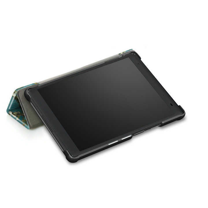 Case Lenovo Tab 4 8 Plus #เคสฝาพับหนัง PU ปกแบบสามพับพิมพ์ลายสวยงามทันสมัย