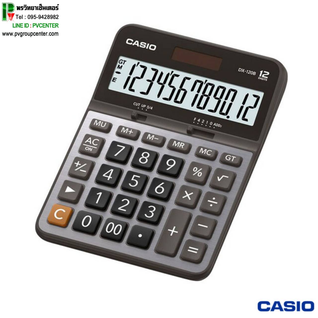 เครื่องคิดเลขตั้งโต๊ะ สีเงิน CASIO รุ่นDX-120B Digit12หลัก