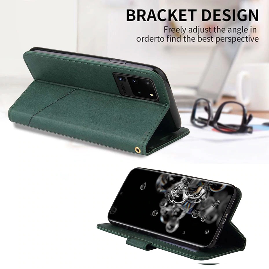 เคส Samsung Galaxy S20 Ultra / S20 Ultra 5G #เคสฝาพับแบบกระเป๋าสตางค์หนัง PU มีช่องเก็บบัตร