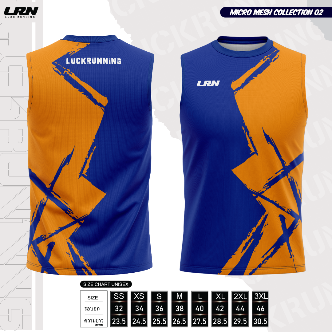 เสื้อวิ่งพิมพ์ลาย LRN Collection 02 เนื้อผ้า Micro Mesh สำหรับวิ่งมาราธอน (MM08)