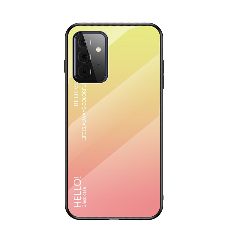 เคส Samsung Galaxy A33 5G #เคสฝาหลัง Gradient Color Glass + PC + TPU Hybrid Case