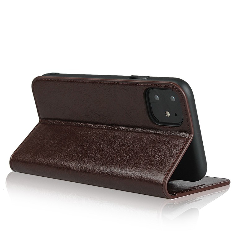 Case iphone 11 #เคสฝาพับแบบกระเป๋าสตางค์คุณภาพดี Crazy Horse Genuine Leather Cover
