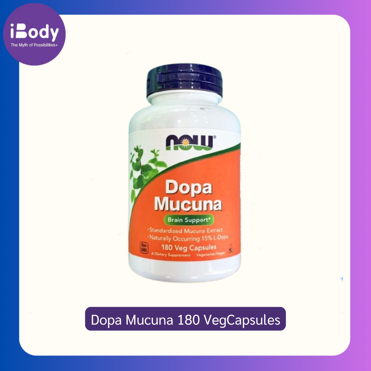 20% Sale!!!EXP:12/2025 Now Foods® Standardized Dopa Mucuna 800 mg 180 Veg Capsules Kosher สารสกัดเมล็ดหมามุ่ย