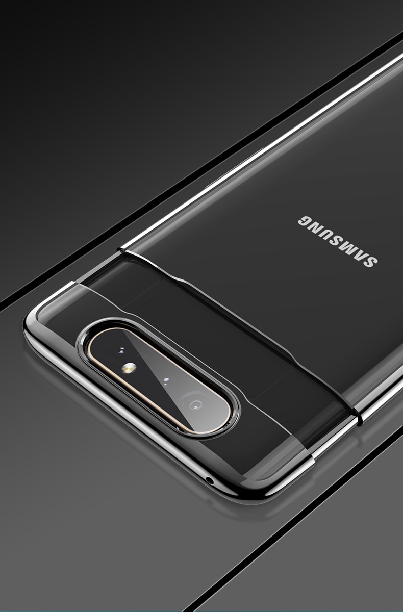 Case Samsung Galaxy A80 #เคสฝาหลังพลาสติกแข็งใสขอบเงา GKK Shock Resistant Electroplating Hard PC Phone Casing