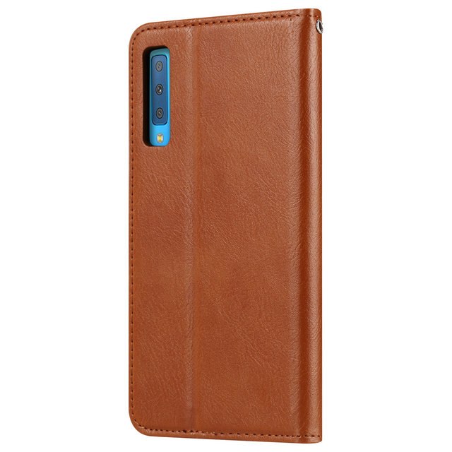 เคส Samsung Galaxy A7 (2018) #เคสฝาพับแบบกระเป๋าสตางค์หนัง PU มีช่องเสียบบัตรคุณภาพดี