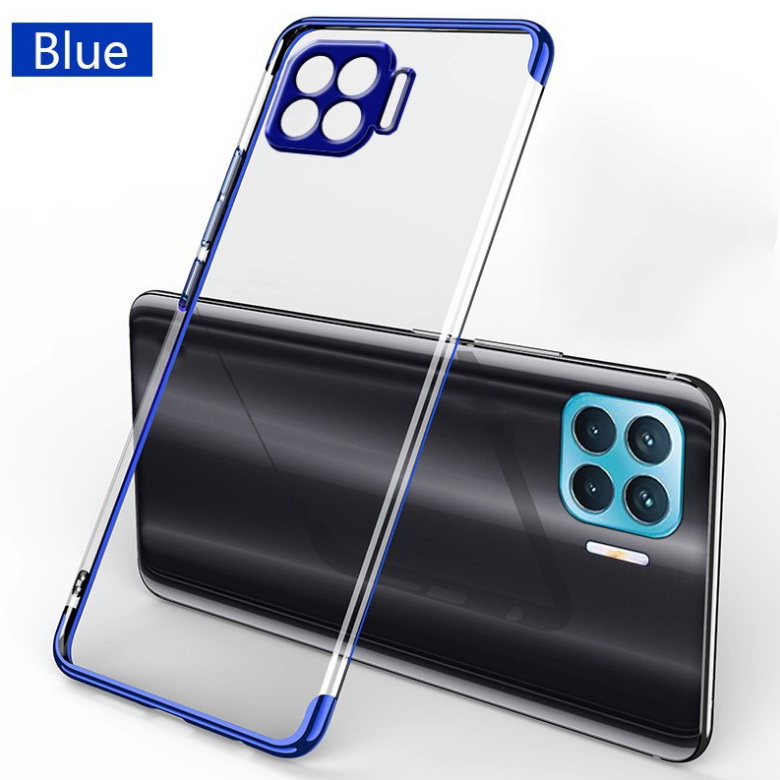 เคส Oppo A93 #เคสฝาหลังใสขอบเงา Luxury Soft Silicone Transparent Plating Cover