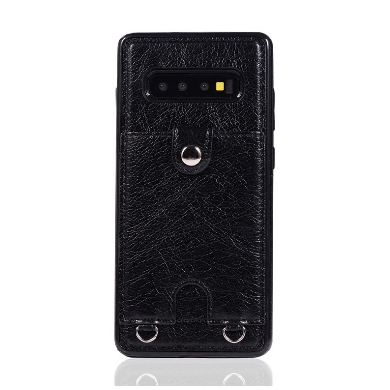 Case Samsung Galaxy S10 #เคสฝาหลัง TPU หุ้มหนัง PU พร้อมสายคล้อง