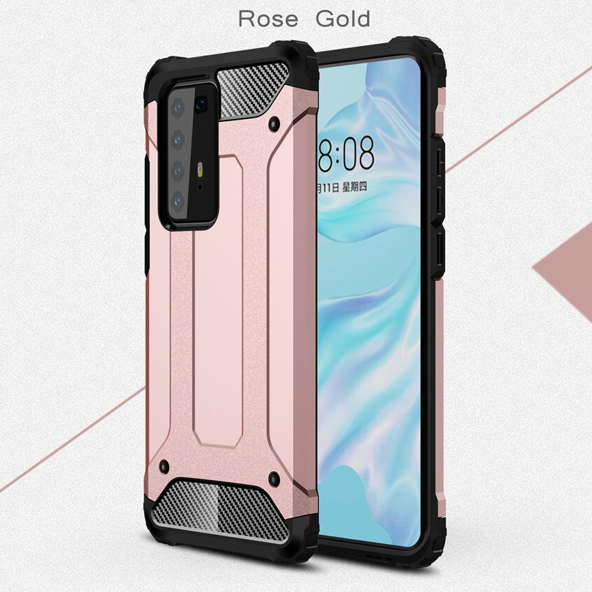 Case Huawei P40 #เคสฝาหลังเกราะป้องกัน ไฮบริด พลาสติก+TPU Heavy Duty Rugged Hybrid