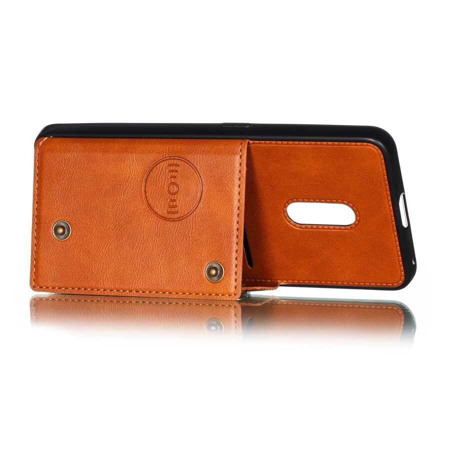 Case OPPO F11 #เคสฝาหลัง TPU เคลือบหนัง PU มีที่เก็บบัตร PU Leather Coated TPU Card Holder Magnetic Kickstand