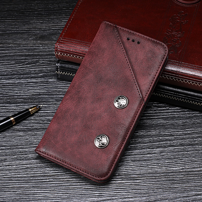 เคส Huawei Y9 Prime 2019 #เคสฝาพับ สไตล์ย้อนยุคหนัง PU มีช่องเสียบการ์ด