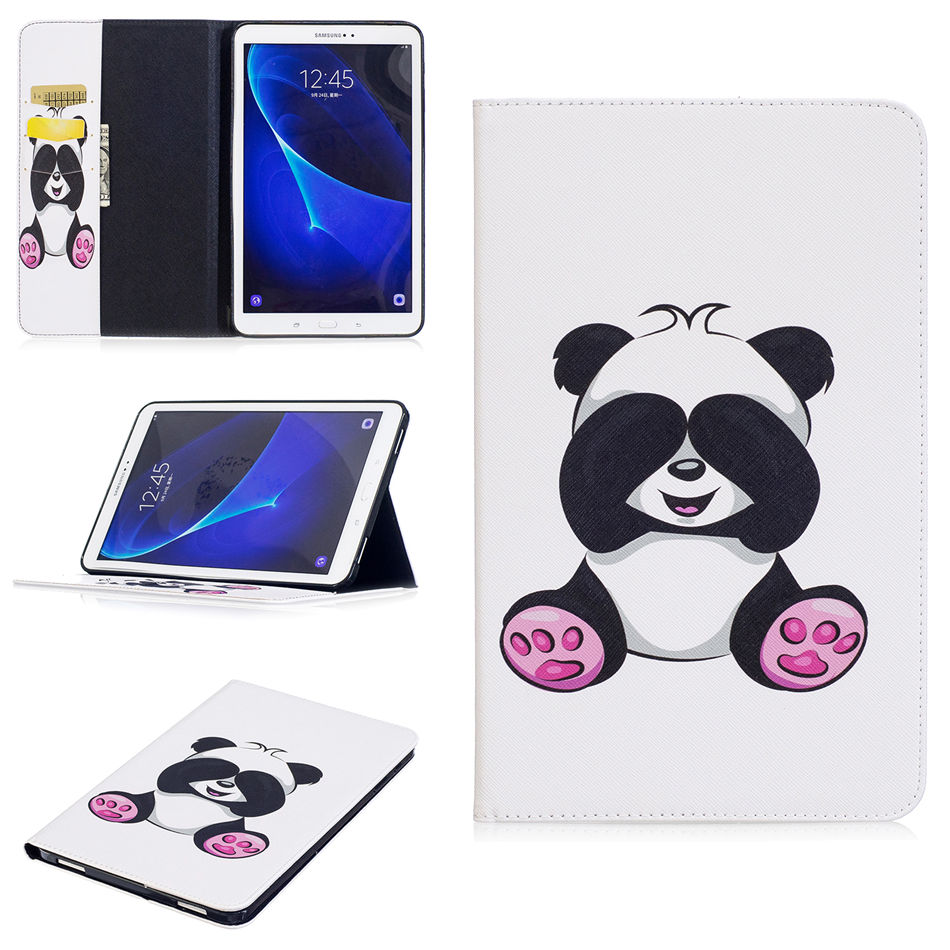 เคส Samsung Galaxy Tab A 10.1(2016) T580 T585 #เคสฝาพับหนัง PU สไตล์กระเป๋าสตางค์พิมพ์ลายน่ารักๆ