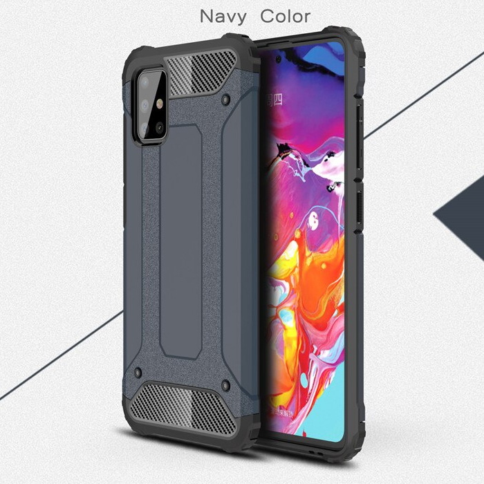 Case Samsung Galaxy A51 #เคสฝาหลังเกราะป้องกัน ไฮบริด พลาสติก+TPU Heavy Duty Rugged Hybrid