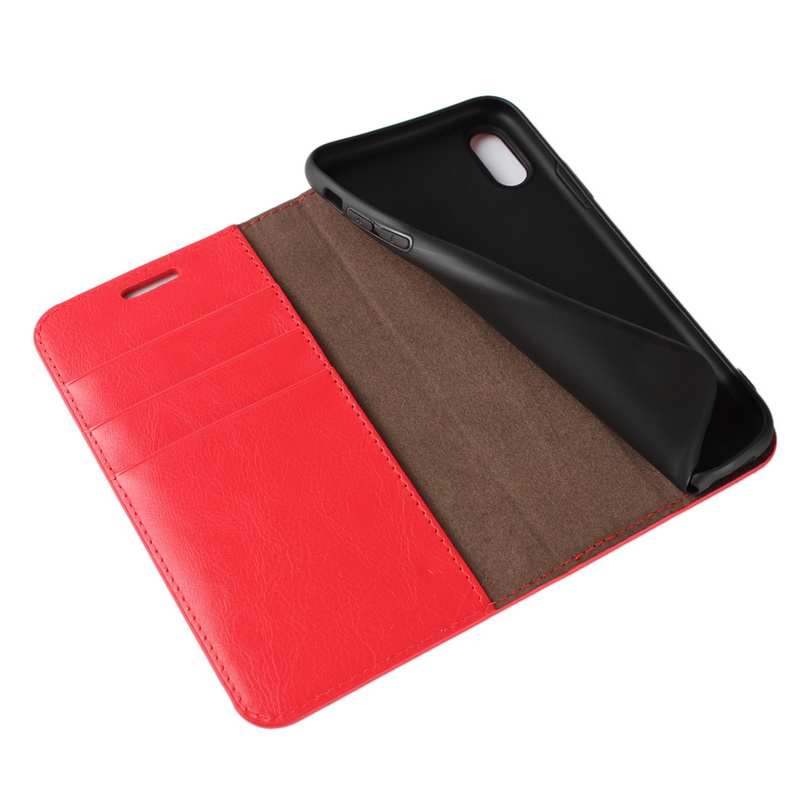 Case iphone x #เคสฝาพับแบบกระเป๋าสตางค์คุณภาพดี Crazy Horse Genuine Leather Cover
