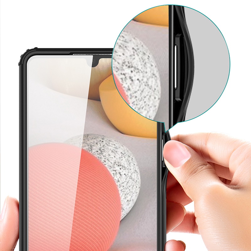 เคส Samsung Galaxy A42 5G #เคสฝาหลังโปร่งแสงสีขุ่นขอบทึบ +TPU Hybrid Case