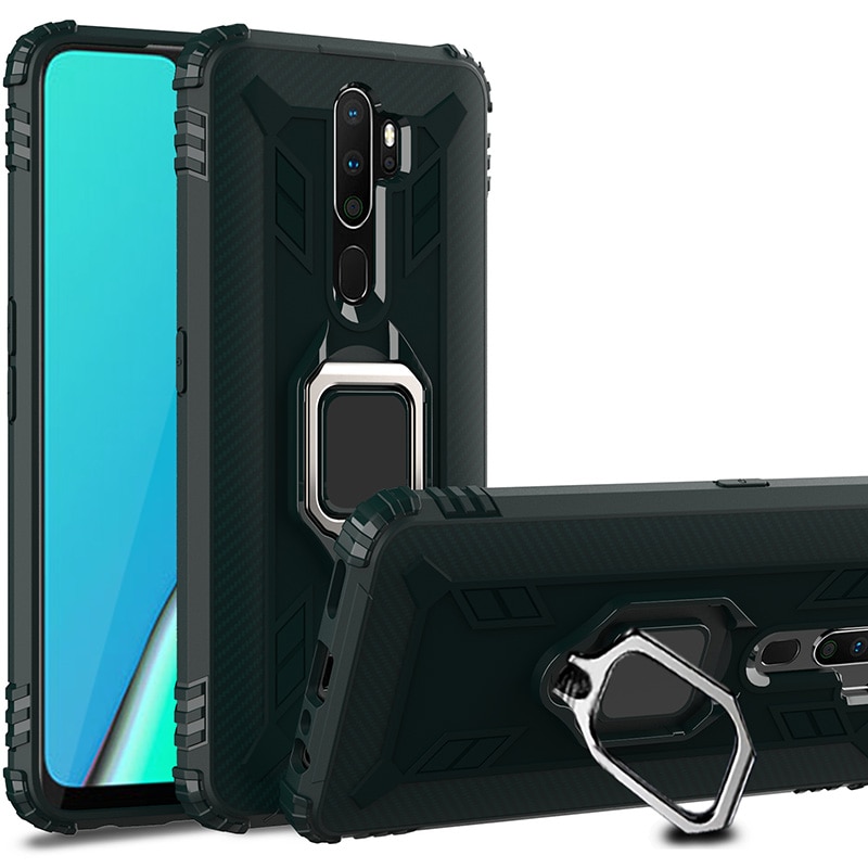 Case OPPO A9 (2020) / OPPO A5 (2020) #เคสฝาหลัง TPU มีแหวนสวมนิ้วเป็นขาตั้งเคสได้ แผ่นโลหะแม่เหล็กในตัว