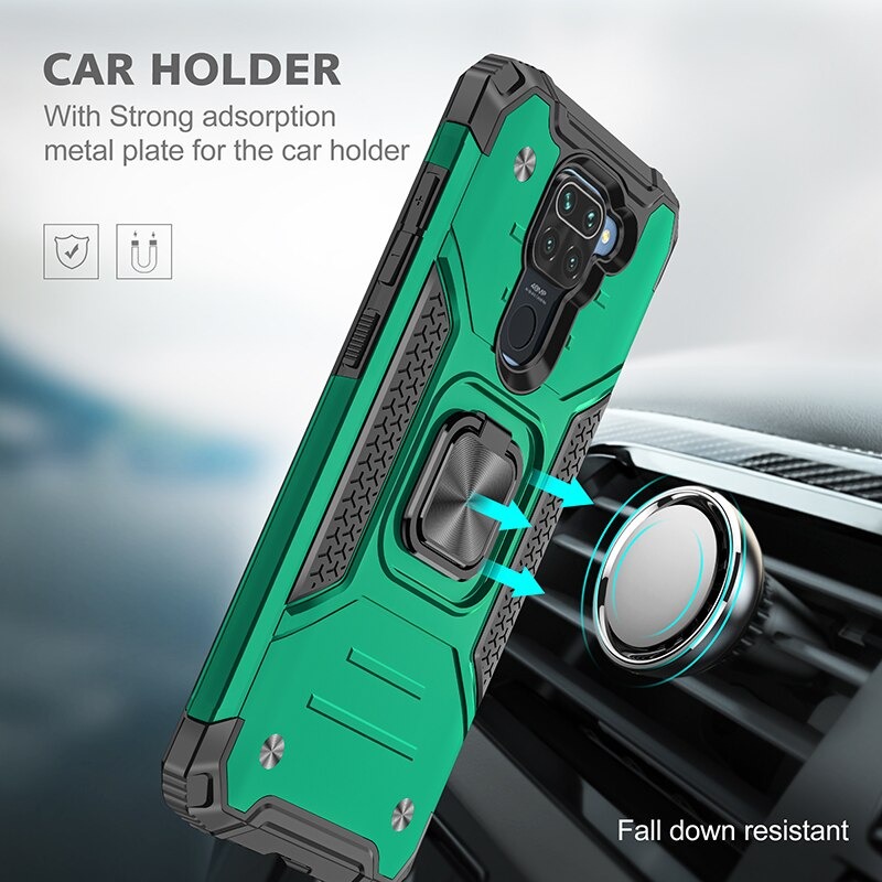 เคส Redmi Note 9 #เคสฝาหลัง Hybrid TPU+PC มีแหวนสวมนิ้ว