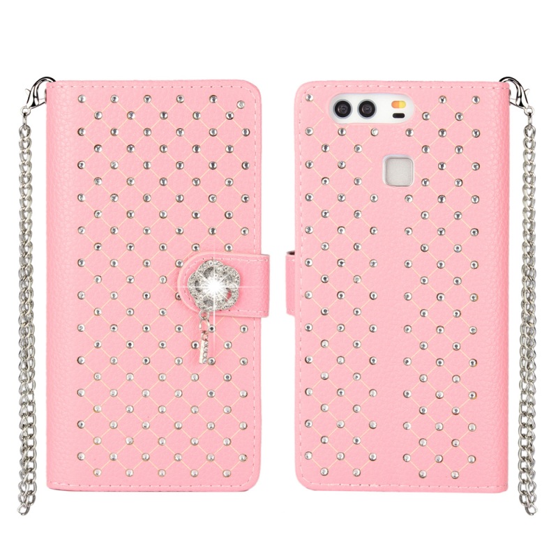 Case Huawei P9 Plus #เคสหนัง Rhinestone Starry Sky สไตล์กระเป๋าสตางค์