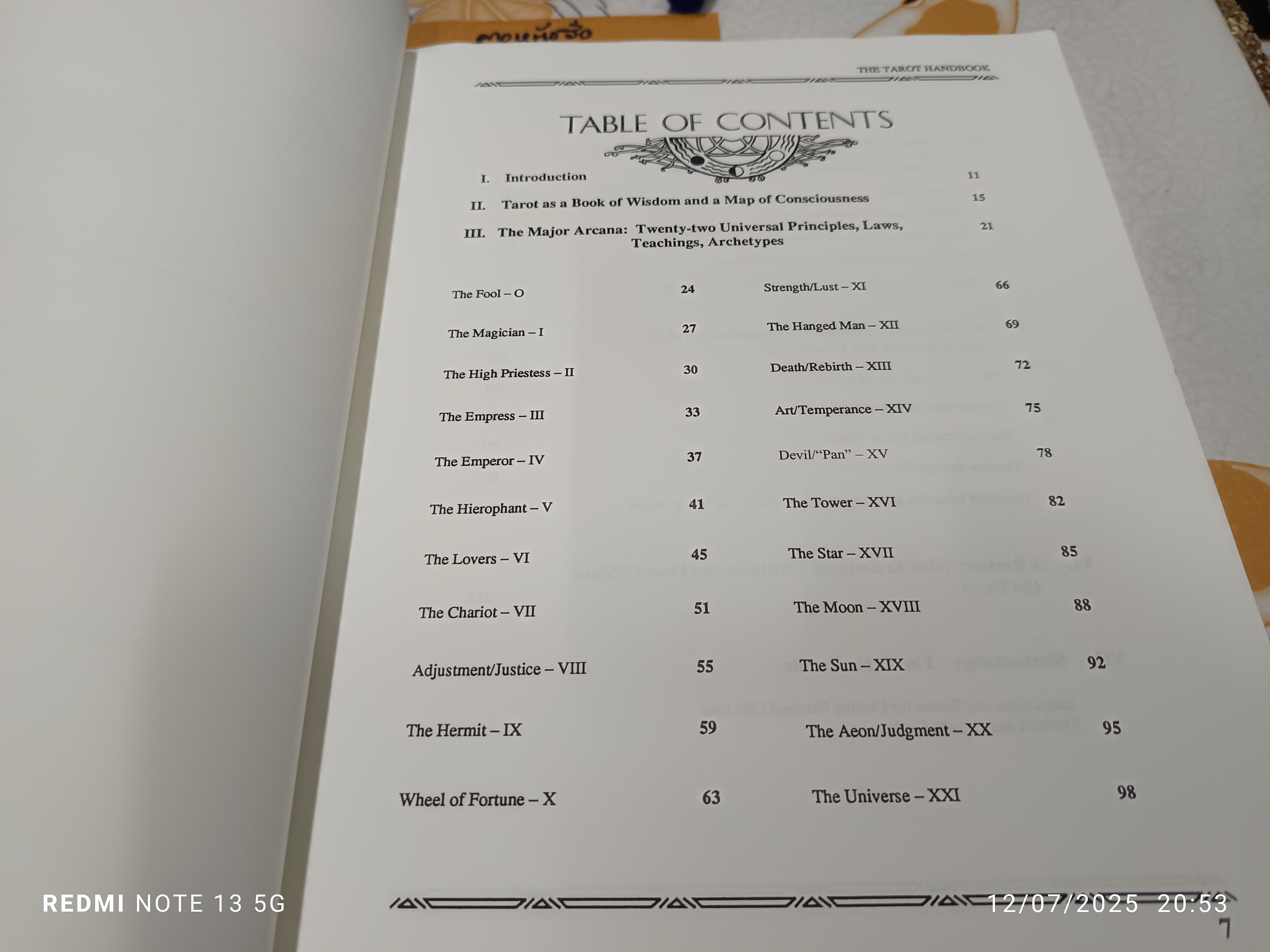 The Tarot Handbook เขียนโดย Angeles Arrien 1997