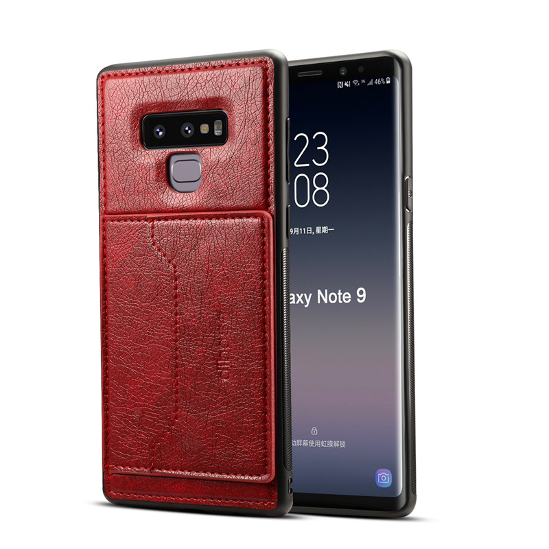 Case Samsung Galaxy Note 9 #เคสฝาหลัง TPU เคลือบหนัง PU Crazy Horse Leather Coated PC + TPU Hybrid
