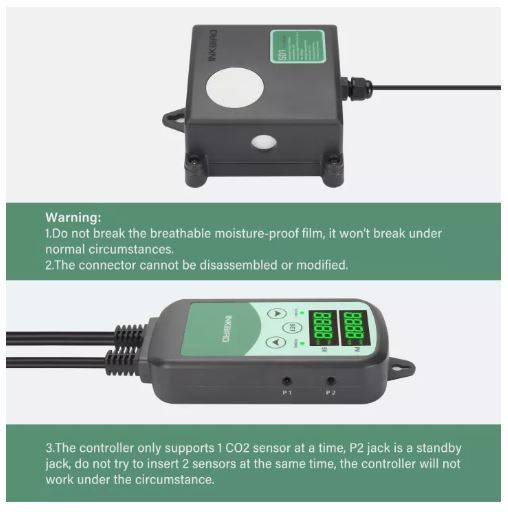 Inkbird ICC-500T CO2 ควบคุมก๊าซคาร์บอนไดออกไซด์สำหรับเติบโตห้องและเครื่องกำเนิดไฟฟ้า CO2,ที่มีเซ็นเซอร์ CO2สำหรับนักปลูก