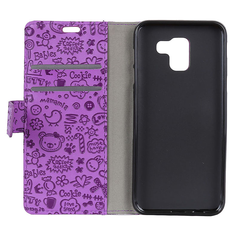 Case Samsung Galaxy J6 (2018) #เคสแบบกระเป๋าสตางค์หนัง PU ลาย Graffiti พับตั้งได้