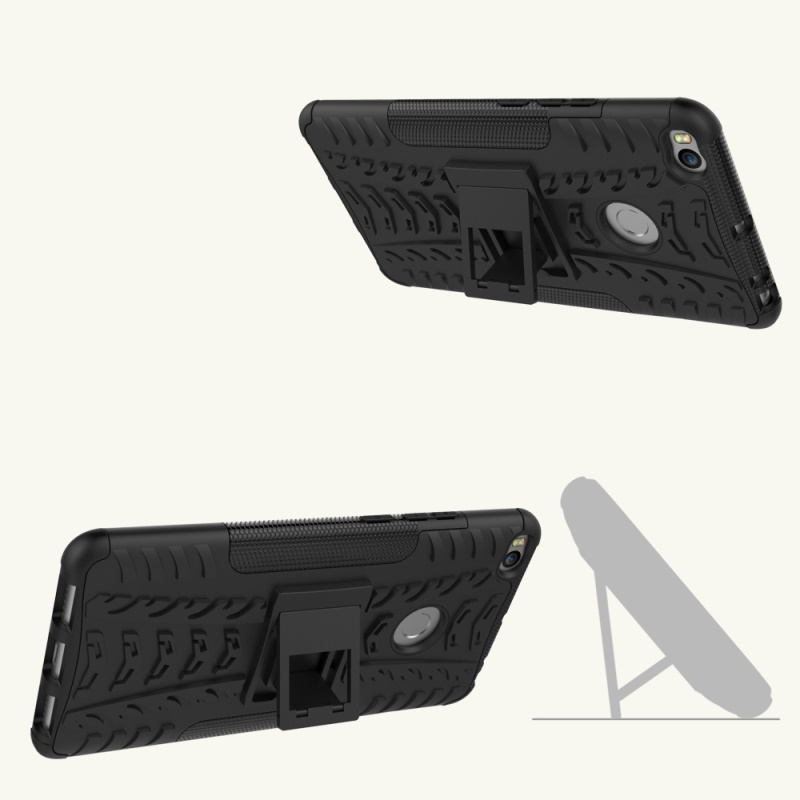 เคส Xiaomi Mi Max 2 #เคสฝาหลังไฮบริดรูปแบบยางรถยนต์ Kickstand TPU + PC 2 in 1