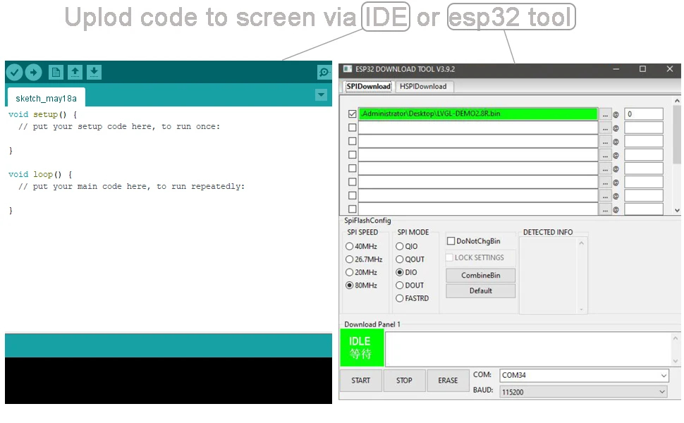 บอร์ด ESP32-S3 HMI 8M RAM 16M Flash Arduino LVGL WiFi and Bluetooth 5" IPS 800*480 Smart Display Screen 5.0 inch