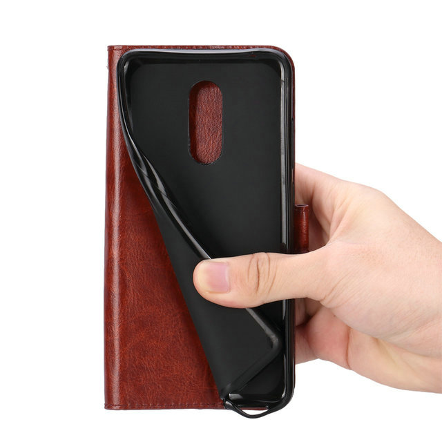 เคส OnePlus 6 #เคสฝาพับแบบกระเป๋าสตางค์หนัง PU ผิวหนังม้า Crazy Horse