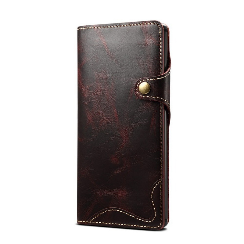 Case Samsung Galaxy S23+ 5G#เคสฝาพับหนังแท้พร้อมสายคล้อง Genuine Wallet Leather Phone Cover with Lanyard