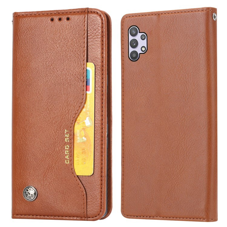 เคส Samsung Galaxy A32 5G #เคสฝาพับแบบกระเป๋าสตางค์หนัง PU มีช่องเสียบบัตรคุณภาพดี
