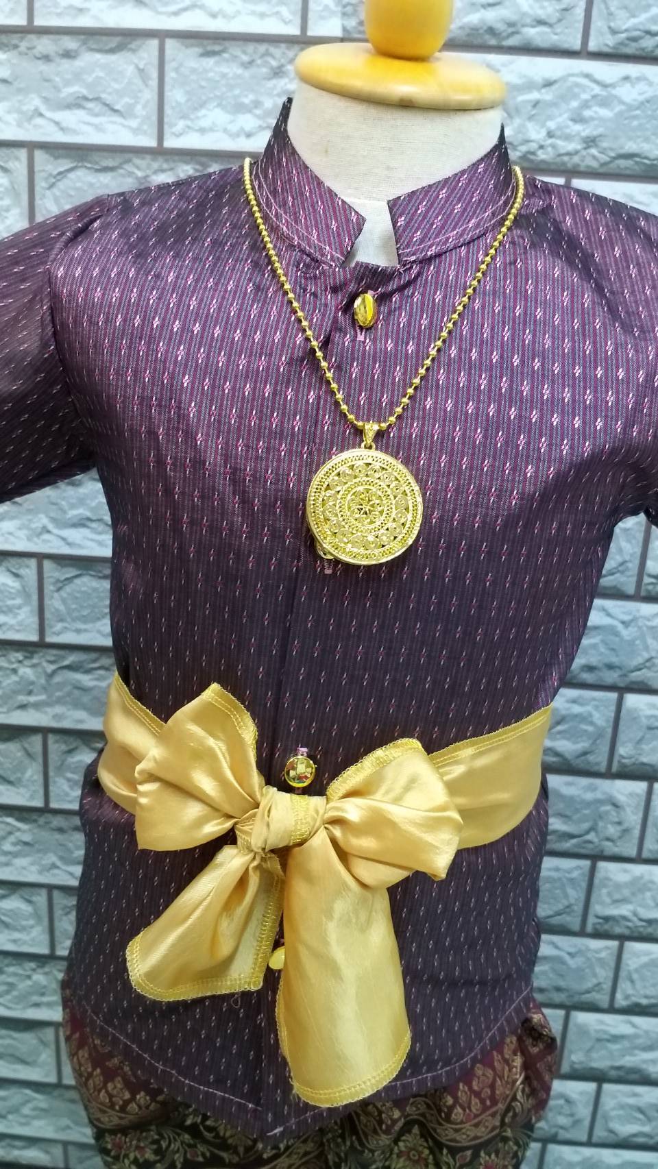 ชุดไทยเด็กชาย แขนสั้นกันโจง