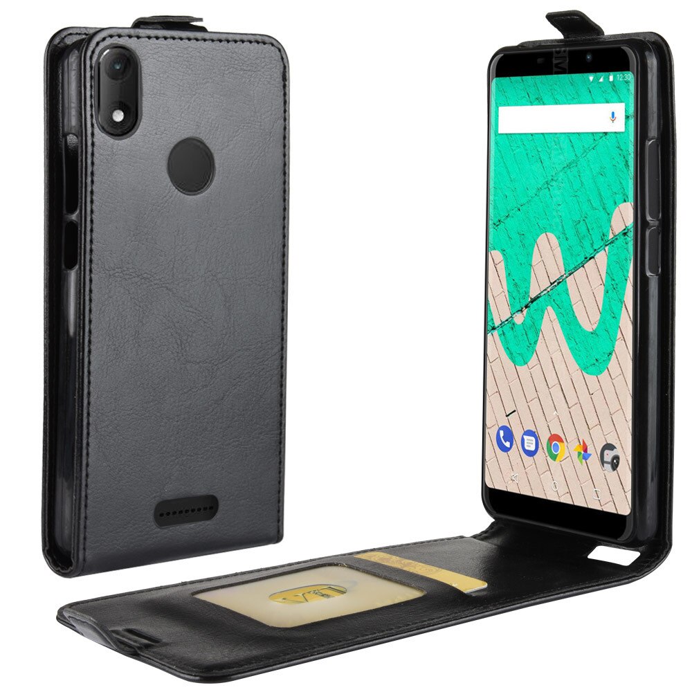 เคส Wiko View Max #เคสฝาพับแนวตั้งหนัง PU ผิวหนังม้า Crazy Horse Skin Leather