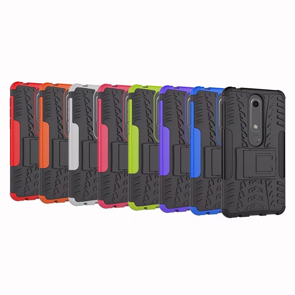 Case Nokia 6 (2018) #เคสแข็งรูปแบบยางรถยนต์ Hybrid PC+TPU สวยงามทันสมัย