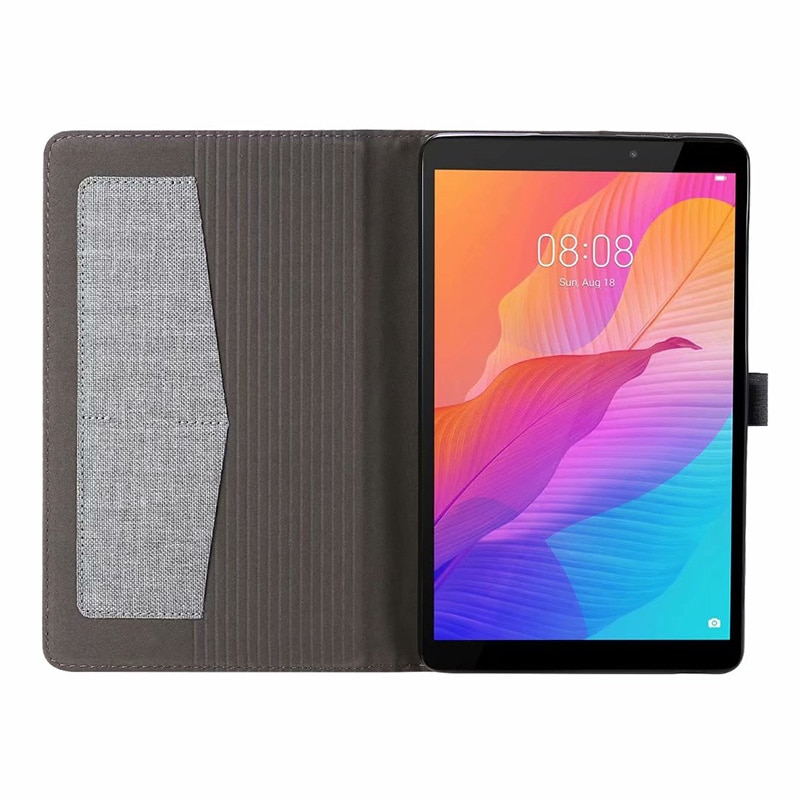 Case Huawei MatePad T8 8นิ้ว #เคสฝาพับหนัง PU ผิวผ้าพับตั้งได้ Cloth Leather Wallet