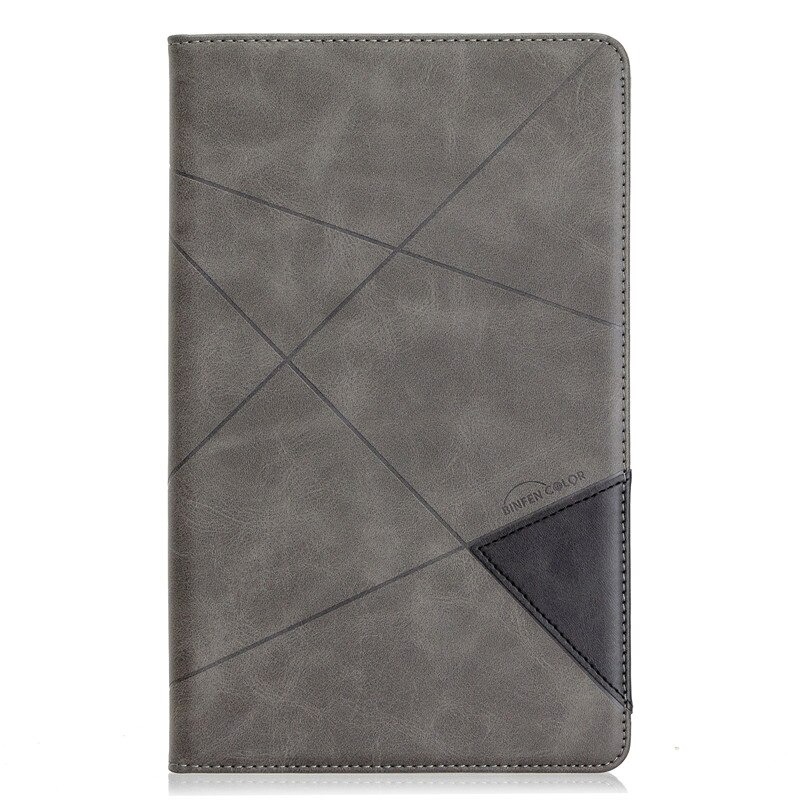 เคส Samsung Galaxy Tab A7 Lite 8.7" (T220,T225) #เคสฝาพับหนัง PU มีช่องเสียบ ID บัตรอื่นๆในตัว Geometric Pattern Leather Card Holder Protective