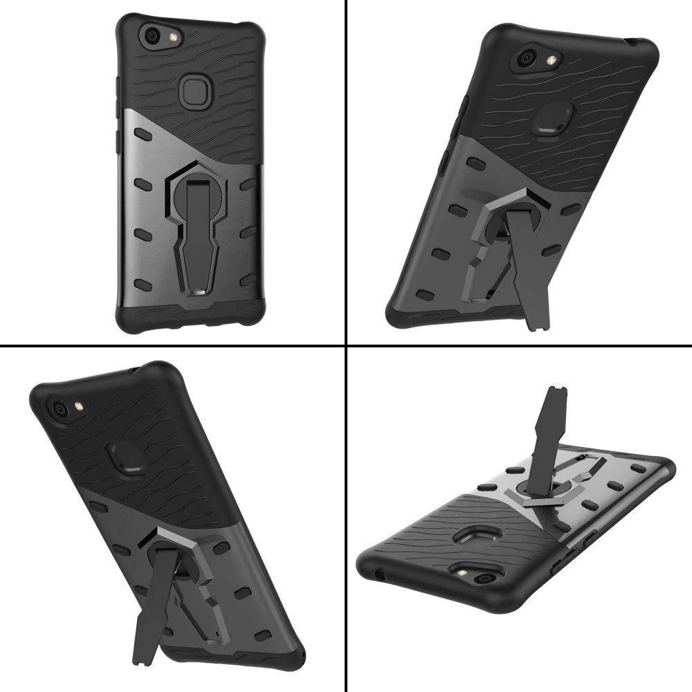 Case Vivo V7 Plus #เคสฝาหลัง TPU นุ่ม + พลาสติก มีขาตั้งในตัวหมุนได้ 360 องศา