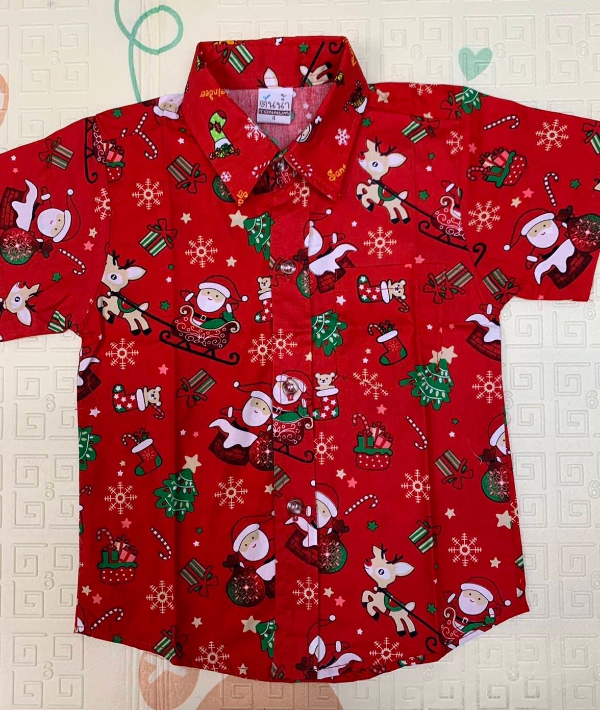 เสื้อเชิ้ตคริสต์มาส น้อง2ถึง14ปี