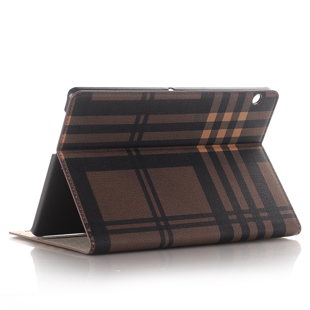 Case Huawei MediaPad T5 10 #เคสฝาพับหนัง PU พิมพ์รูปแบบผ้าลายสก็อต สวยงามทันสมัย