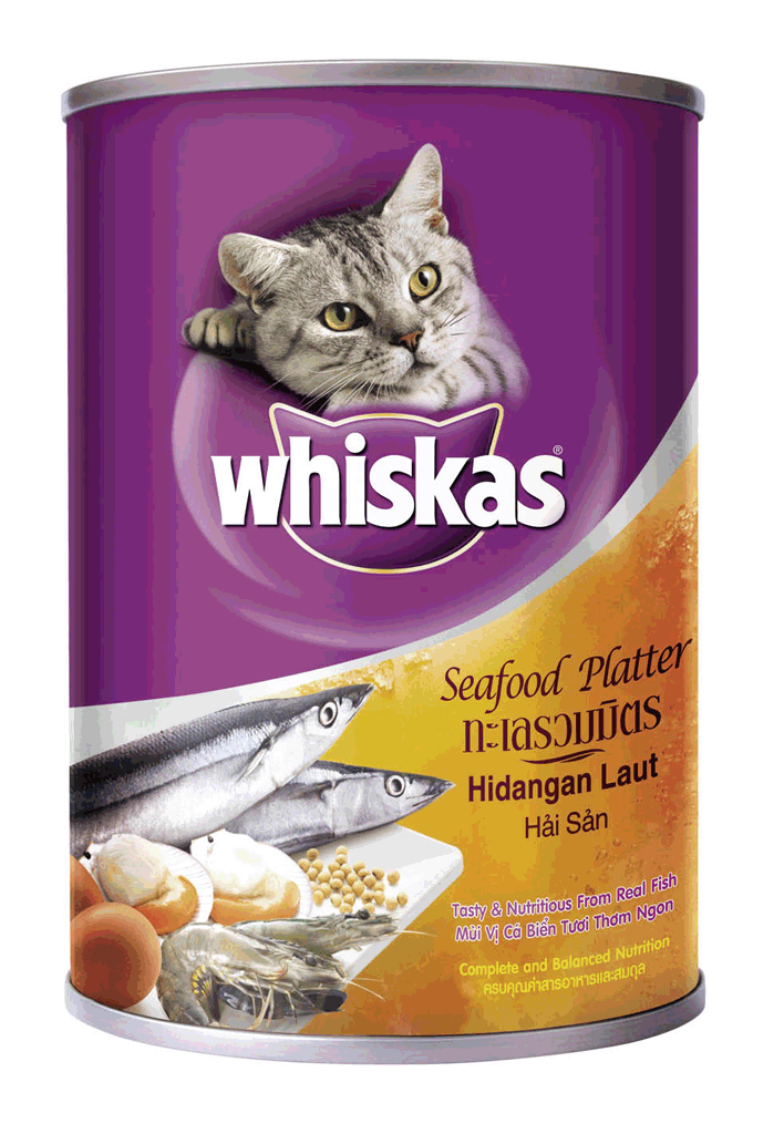 Whiskas(วิสกัส) กระป๋อง เปียกรสทะเลรวมมิตร 400g