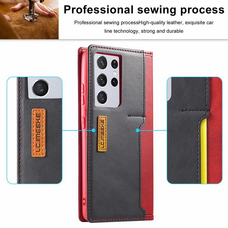 เคส Samsung Galaxy S21 Ultra #เคสฝาพับหนัง PU สไตล์กระเป๋าสตางค์พร้อมช่องใส่การ์ด Fashion Retro Card Slot Wallet Flip Cover PU Leather Phone Case