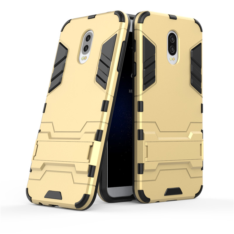 Case Samsung Galaxy J7 Plus #เคสไฮบริดกันกระแทก solid PC + TPU Kickstand