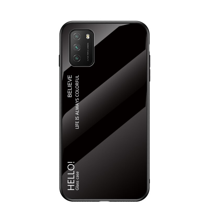 เคส Xiaomi 11T / 11T Pro #เคสฝาหลัง Gradient Color Glass + PC + TPU Hybrid Case