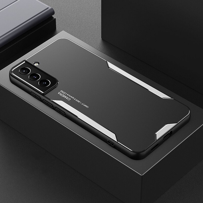 เคส Samsung Galaxy S21+ #เคสฝาหลังไฮบริด Metal +TPU Shockproof metal back plate Phone Back Cover