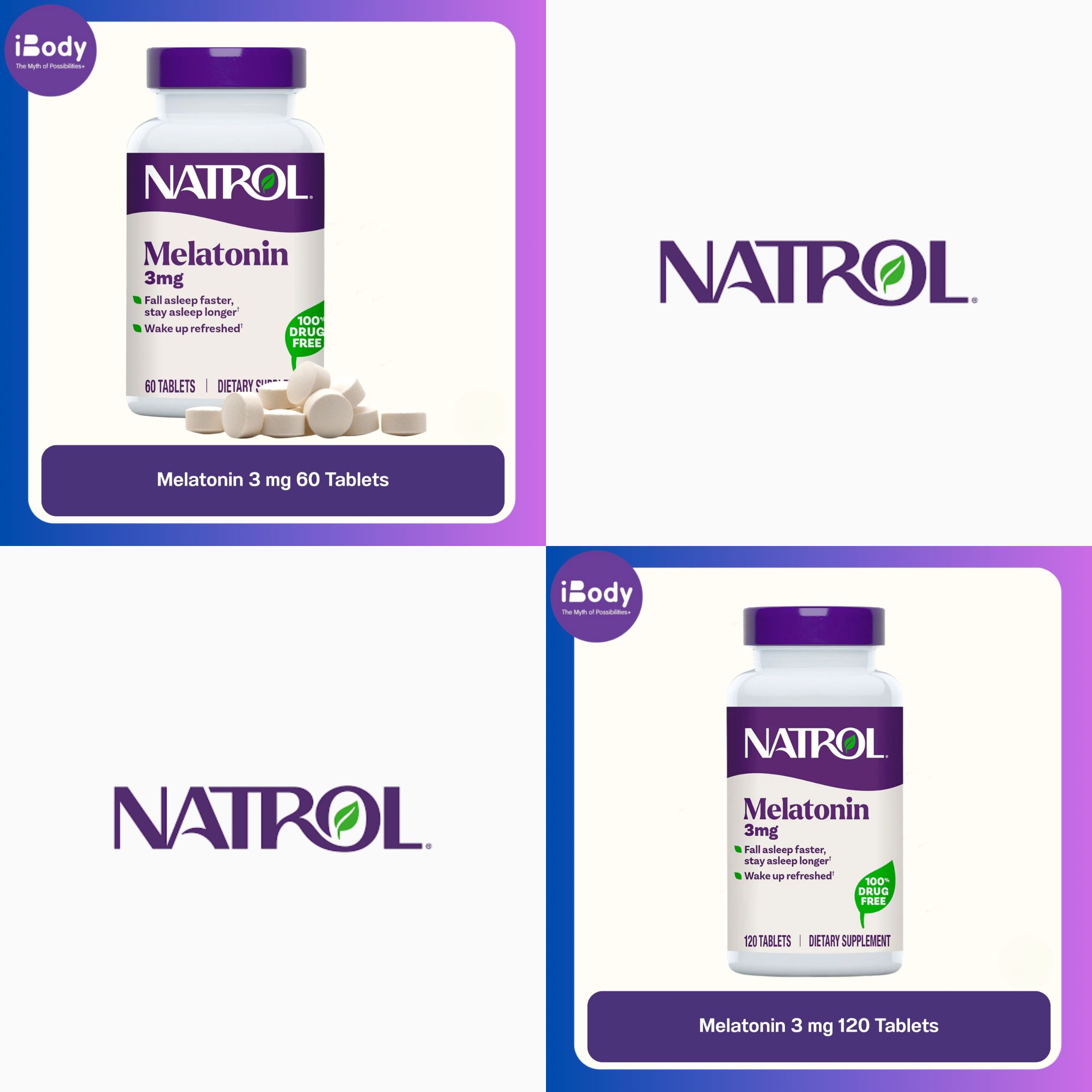 Natrol® Melatonin, 3 mg, 60 or 120 Tablets เมลาโ?นิน เพื่อการผ่อนคลาย นอนหลับ