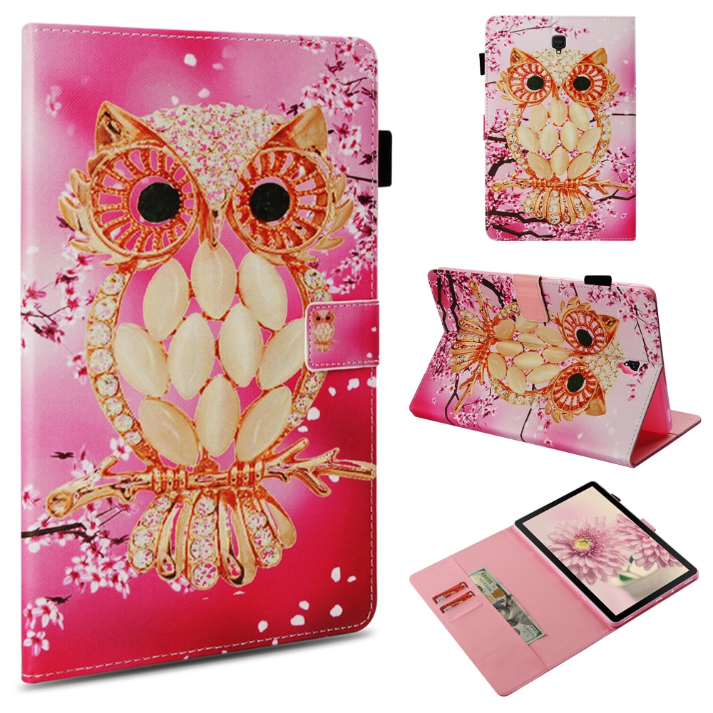 Case Samsung Galaxy Tab S4 10.5 T830 T835 #เคสฝาพับหนัง PU พิมพ์ลวดลาย Pattern Printing Wallet Stand Smart Awakening Leather