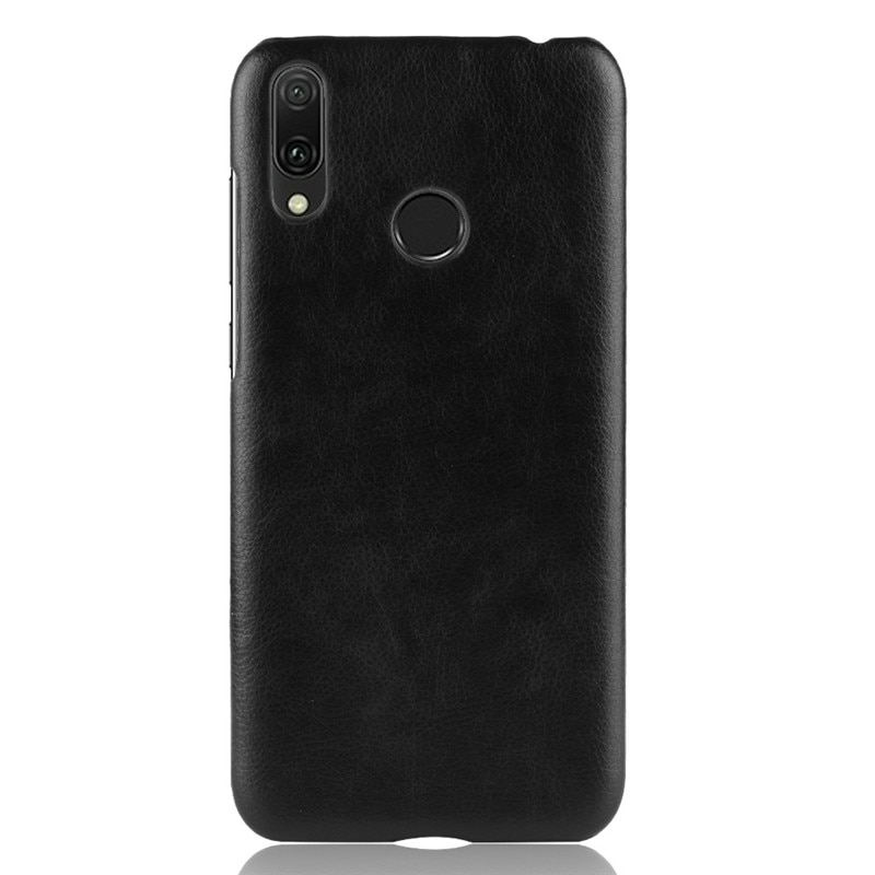เคส Huawei Y9 (2019) #เคสฝาหลังพลาสติกแข็งเคลือบหนัง PU ลายผิวลิ้นจี่ Litchi Skin Leather Coated